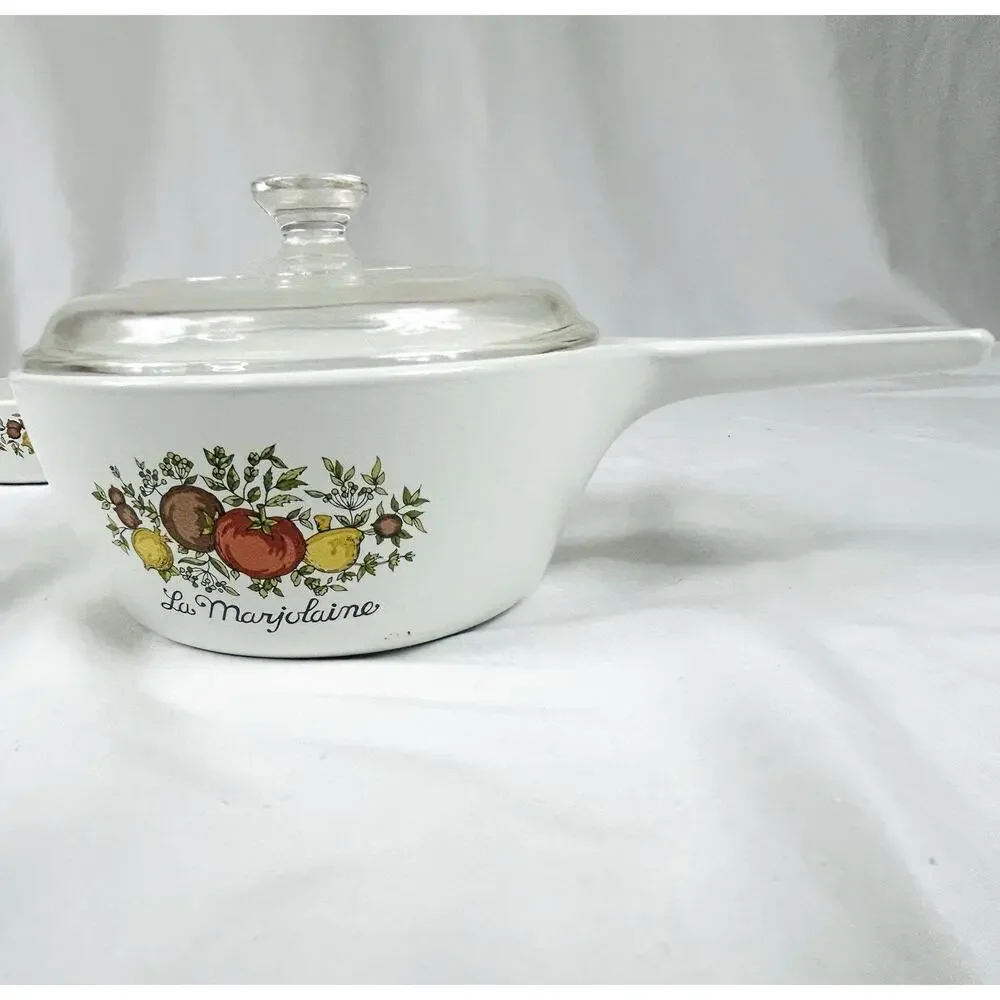 Corning Ware Spice Of Life Set of 2 Pans & 1 Lid USA P-82 P-83